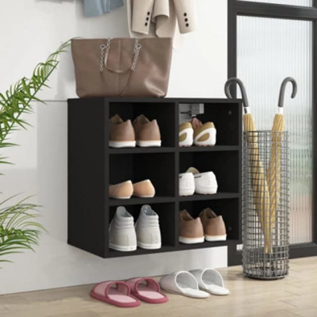 Vidaxl Shoe Cabinet Black 52.5X30X50 Cm, Black 808686