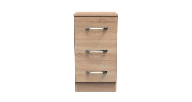 Welcome Furniture Ready Assembled Coventry 3 Drawer Bed Cabinet - Light Oak, Brown AVN001BO