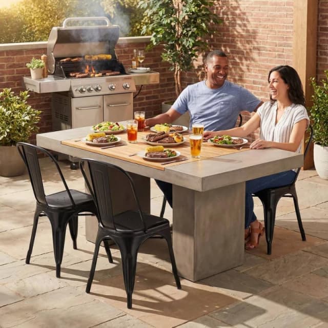 FWStyle Bistro Set Of 4 Black Gloss Metal Chairs (H) 84 (W) 45.5 (D) 51cm Black Unisex