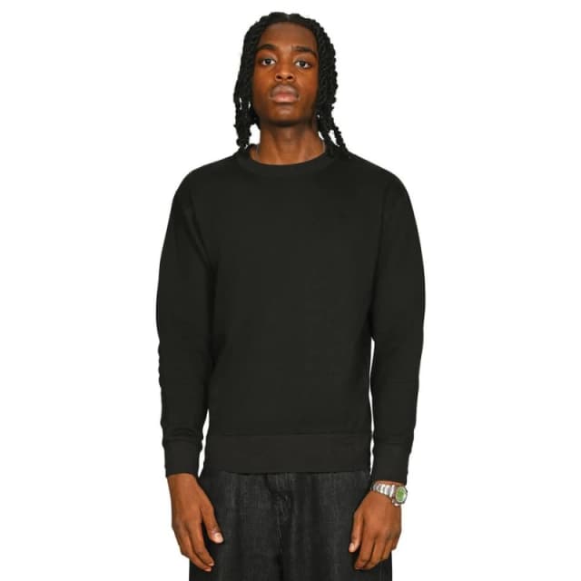 Casual Classics Mens Core Combed Cotton Regular Sweatshirt in Black Size: Small Black Male S