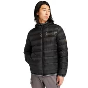Timberland Garfield Hooded Puffer Jacket For Men In Black Black, Size L