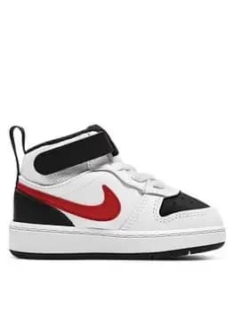 Nike Court Borough Mid 2 Infant - White/Red, Size 7.5 Younger