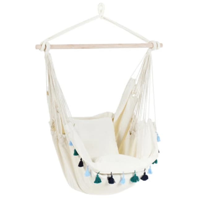 Beliani Hanging Chair Varena Cotton Blue