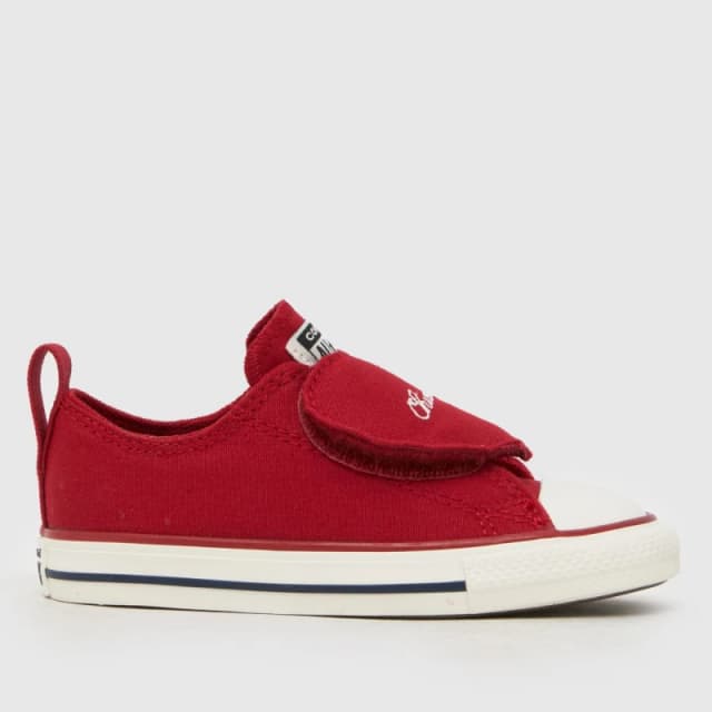 Converse Red Chucks in Love All Star Lo 1V Girls Toddler Trainers Red UK 10 (EU 27)