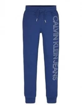 Calvin Klein Jeans Boys Reflective Lines Logo Jogger - Blue