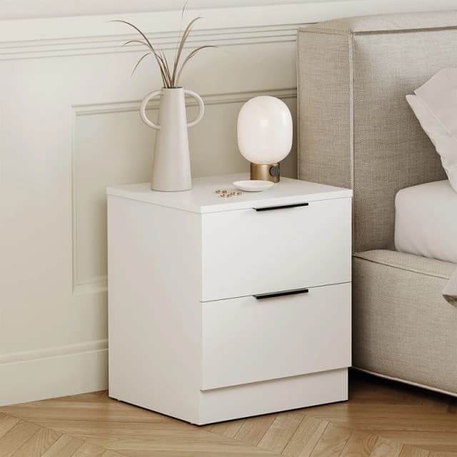 Lassic Trega 2 Drawer Bedside Chest White unisex 2 Drawer