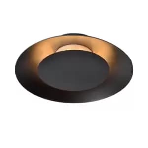 Lucide Foskal Modern Flush Ceiling Light 21.5cm LED 1x6W 2700K Black