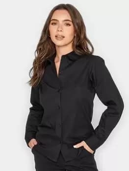 PixieGirl Petite Fitted Cotton Shirt, Black, Size 12, Women