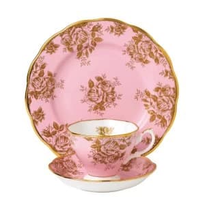 Royal Albert 100 years 1960 golden roses 3 piece set Gold