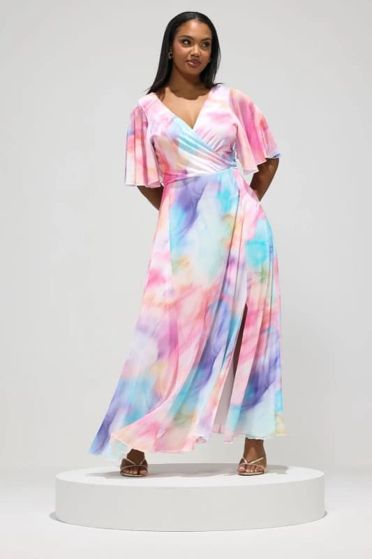 Yours Womens Blurred Abstract Wrap Dress Size: 20 Multicolor Female 20