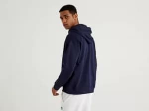 Benetton, 100% Cotton Hoodie, taglia S, Dark Blue, Men