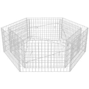 Vidaxl - Hexagonal Gabion Raised Bed 160x140x50cm Silver