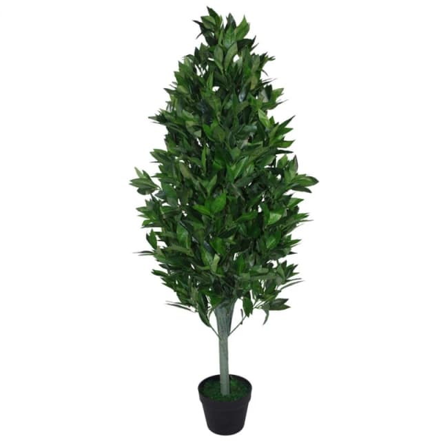 Leaf Design 120cm (4ft) Artificial Topiary Bay Tree Pyramid Cone (XL)