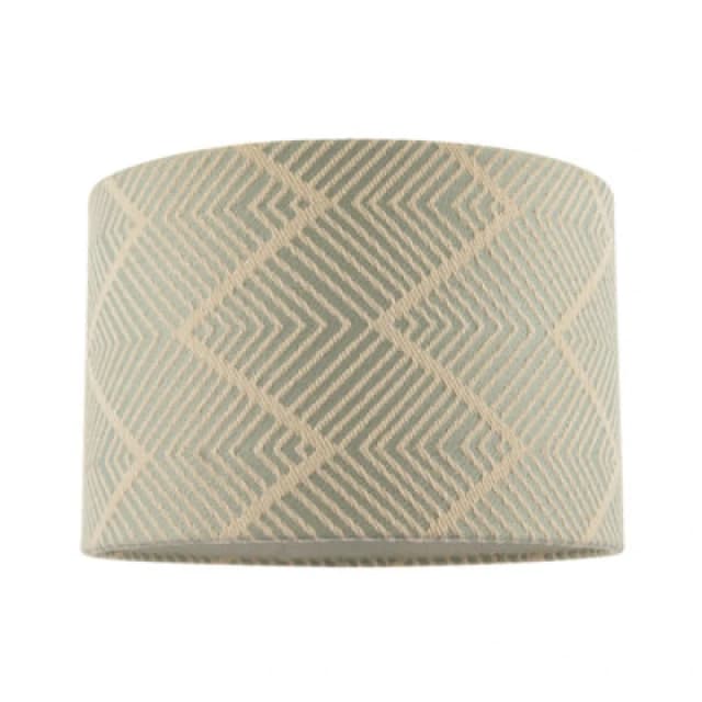 Happy Homewares Duck Egg And Cream Geometric Designer Lamp Shade In Textured Jacquard