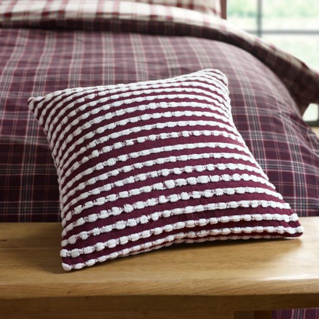 Catherine Lansfield Catherine Lansfield 'Stab Stitch' Cushion in Plum Size: 43cm x 43cm Plum 43cm x 43cm Unisex 5057681185071
