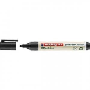 edding 21 EcoLine Permanent Bullet Tip Marker Black Pack 10 41266ED