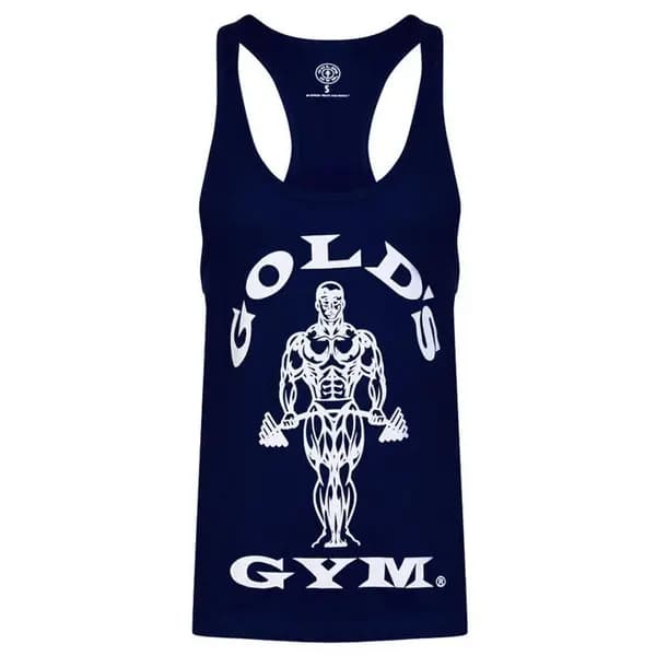 Golds Gym Muscle Joe Premium Stringer Vest - Blue S