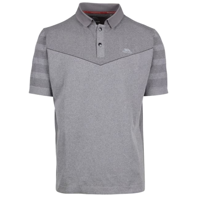 Trespass Trespass Men Nab TP75 Active Polo Shirt in Grey Size: Small Grey S Male 5063470764778
