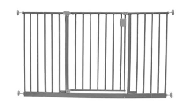 Safetots Extra Wide Hallway Gate, 128Cm - 134Cm, Matt Grey, Pressure Fit Baby Gate For Hallways And Wide Spaces