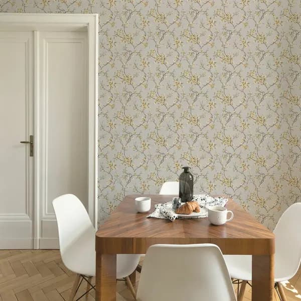 Boutique Eliza Yellow Summer Floral Wallpaper - Yellow - Boutique 116628