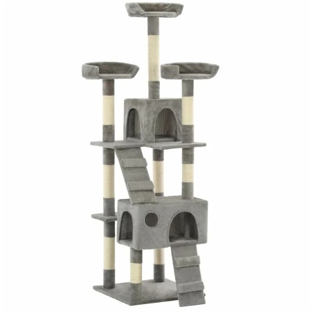 VIDAXL Cat Tree with Sisal Scratching Posts 170cm Grey Vidaxl 8718475600121