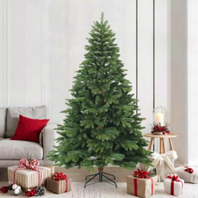 vidaXL Artificial Hinged Christmas Tree Green 210cm Pvc, Pe And Steel, Green 42019314