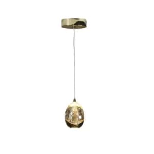 Rocao Single Suspension Pendant Light, Gold, Champagne