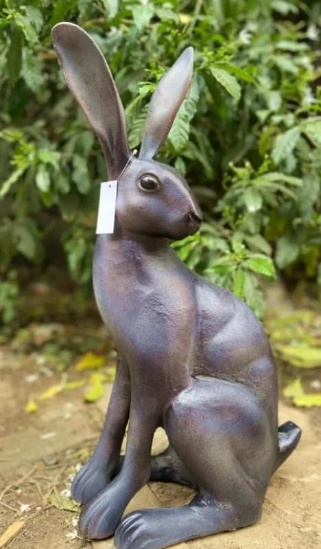 Inspirational Gifting Sitting Hare Garden Sculpture Cast in Aluminium in Bronze Bronze Unisex