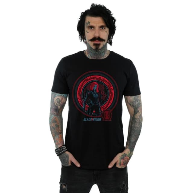 Marvel Marvel Men Black Widow Movie Computer Globe T-Shirt Size: Small Black S Male 5059400793376