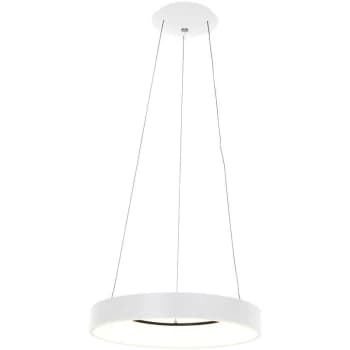 Sienna Lighting - Sienna Ring Sled Cylindrical Pendant Ceiling Light White Matt