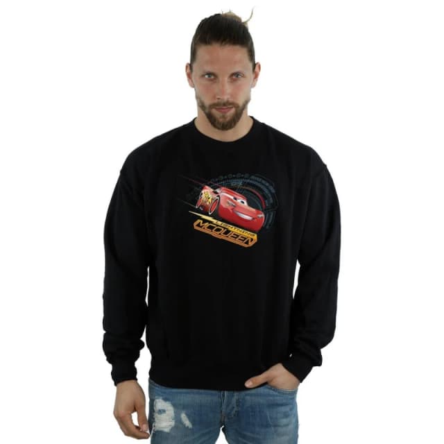 Disney Men Cars Lightning McQueen Sweatshirt in Black Size: Small Black S Male 5057245920940