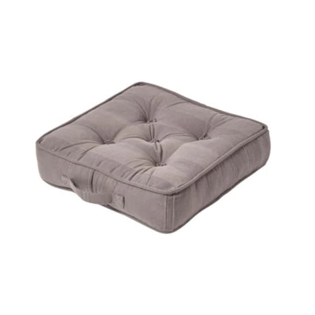 Homescapes Rajput Ribbed Cotton Floor Cushion Dark Grey