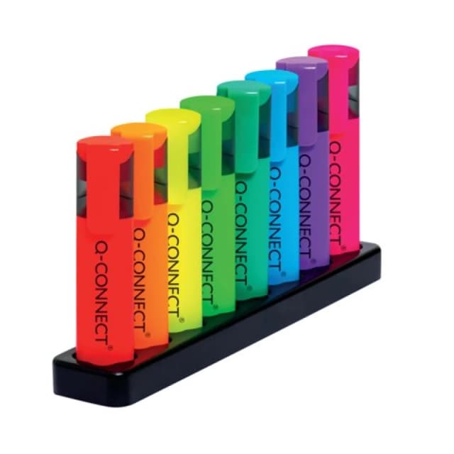 Q - Connect Deskset With 8 Neon Highlighters (Pack of 8) KF11399