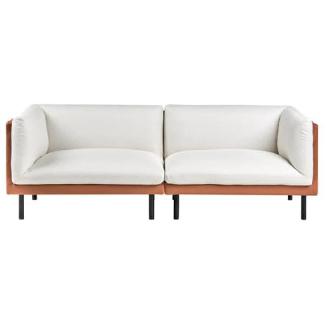 Beliani Sofa 3 Seater Vorgod Fabric Off-White