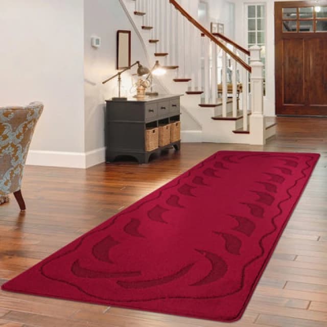 Smart Living Smart Living Ovalack Heavy Duty Machine Washable Hallway Kitchen Non Slip Door Mat in Red Size: 60cm x 110cm Red 60cm x 110cm Unisex 86