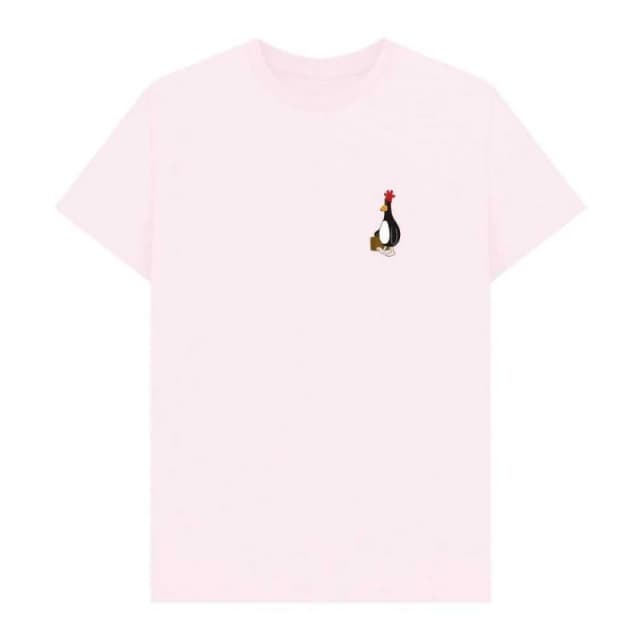 Wallace & Gromit Mens Feathers McGraw Villains T-Shirt in Pink Size: Small Pink Male S