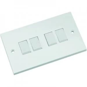 Wickes 10A Light Switch 4 Gang 2 Way White