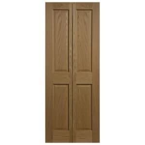 4 Panel Oak Veneer Unglazed Internal Bi Fold Door H1981mm W762mm