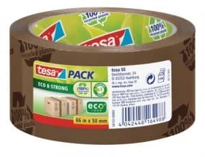 tesa EcoLogo Printed PP Tape 50mmx66m Brown 58155 PK6