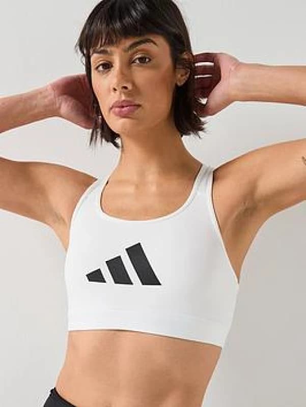 Sports bra adidas Powerreact Big Logo Graphic Blanc Female XL