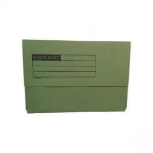 ValueX Document Wallet Manilla Foolscap Half Flap 250gsm Green Pack 50