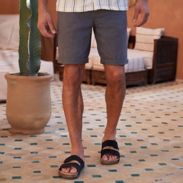 Threadbare Overdyed Denim Shorts with Stretch - Grey Grey S