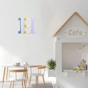 Alphabet H Multicolor Decorative Wooden Wall Accessory