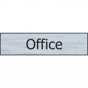 Self adhesive semi-rigid Office Sign in Stainless Steel Effect 200 x