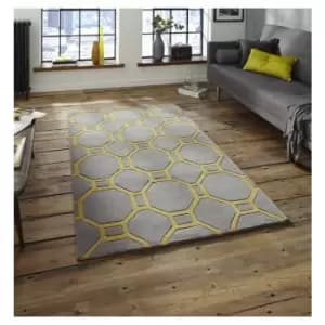 Noble House 4338 Grey Yellow 90cm x 150cm Rectangle
