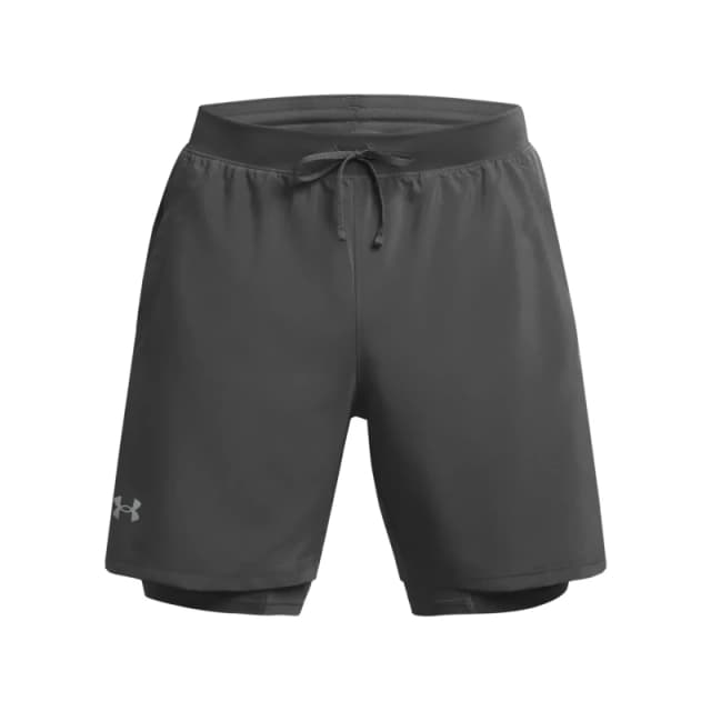 2 in 1 shorts Under Armour Launch 7" Noir Male 2XL