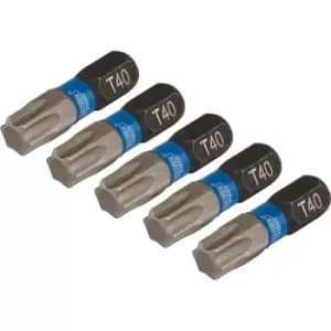 Draper Expert Impact Torx Screwdriver Bits T40 25mm Pack of 5