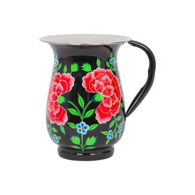 Billy Can Hand-Painted Picnic Water Jug - 1.7L - Carbon Peony Black