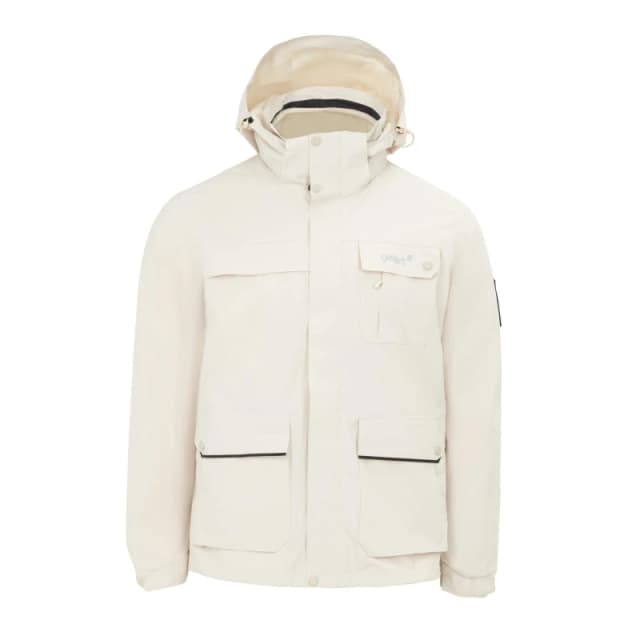 Gelert Mens 3-in-1 Windproof Fleece Lined Detachable Hood Long Sleeve Jacket Khaki male S