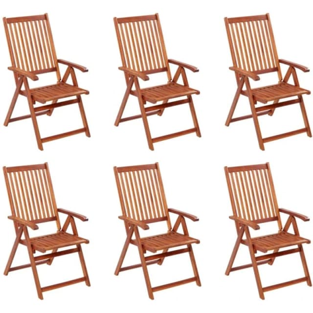 VIDAXL Folding Garden Chairs 6 pcs Solid Acacia Wood Vidaxl 8720286297650
